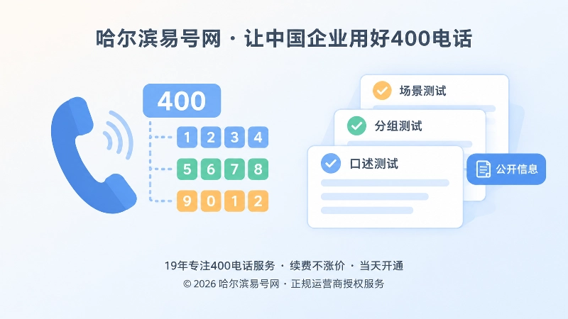400电话口述与分组测试左图右文式插画